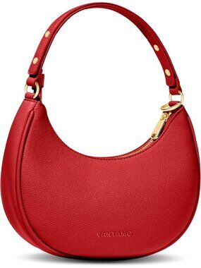 Women's Red Half Moon Anti-Theft Clutch Purses Evening Crescent Bags